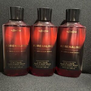 Bath and Body Works Men’s Adrenaline 3-in-1 hair, face & body wash x3